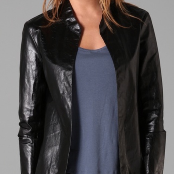 Theyskens' Theory Nabi Kangaroo Leather Jacket in Black Size Small S - Picture 5 of 7